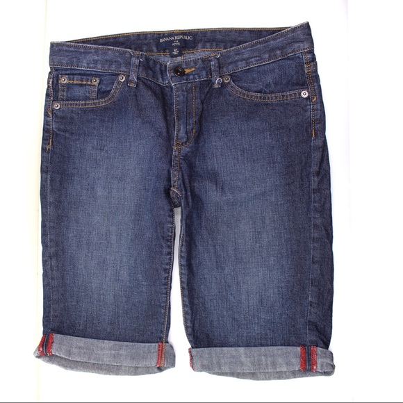 Banana Republic Pants - Banana Republic Dark Wash Bermuda Shorts 6 Petite